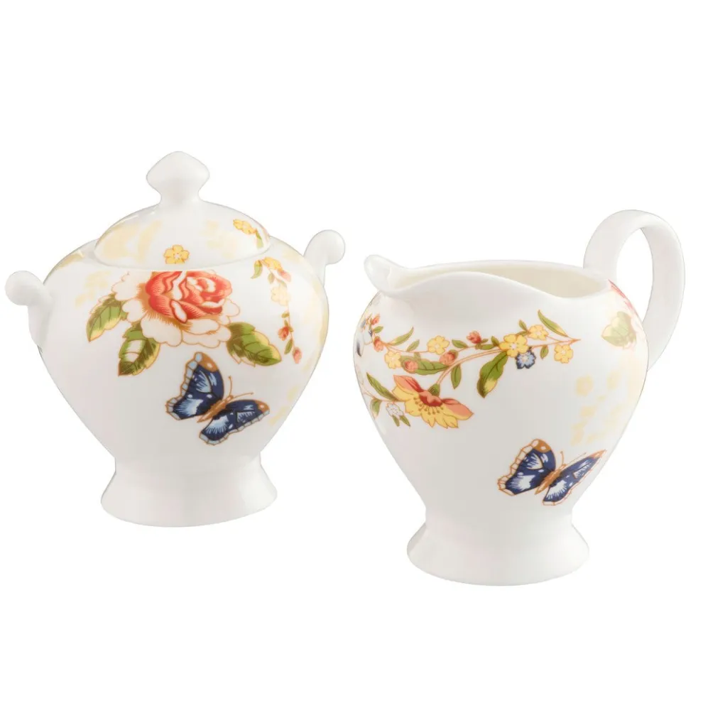 Aynsley Cottage Garden Cream and Sugar