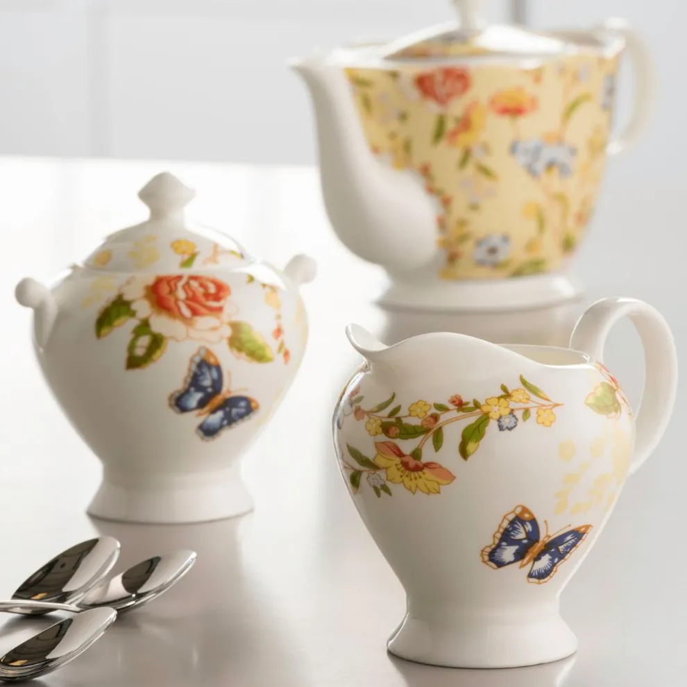 Aynsley Cottage Garden Cream and Sugar