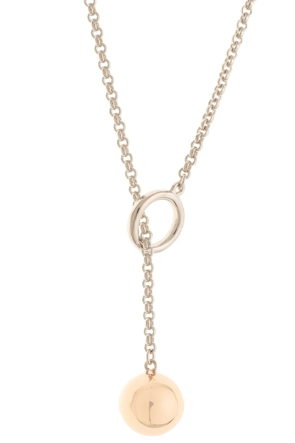 Balance Sterling Silver & Rose Gold Loop Through Necklace