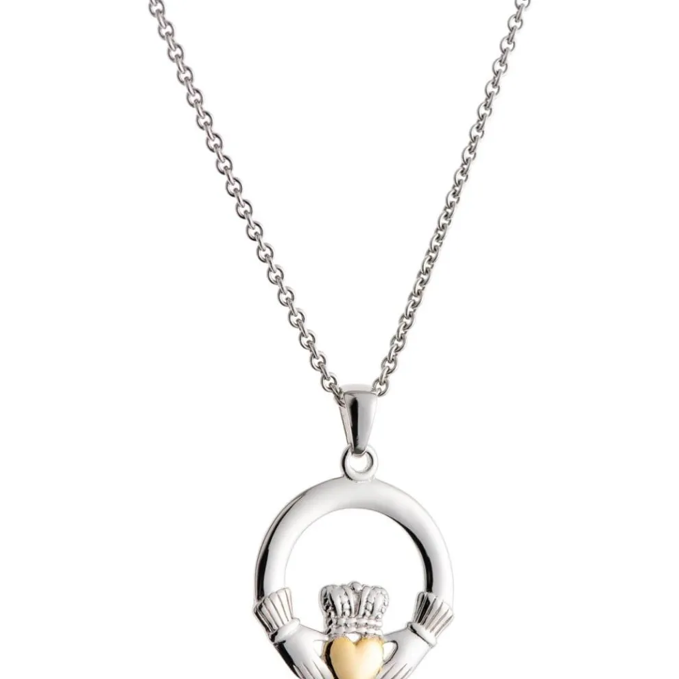 Claddagh Pendant Sterling Silver & Gold