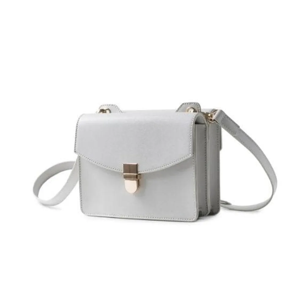 Cross Body Double Sided Bag Light Grey