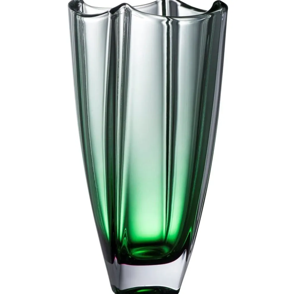 Engraved Emerald Dune 10" Square Vase