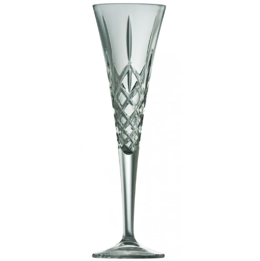 Engraved Longford Romance Flute Glass Pair