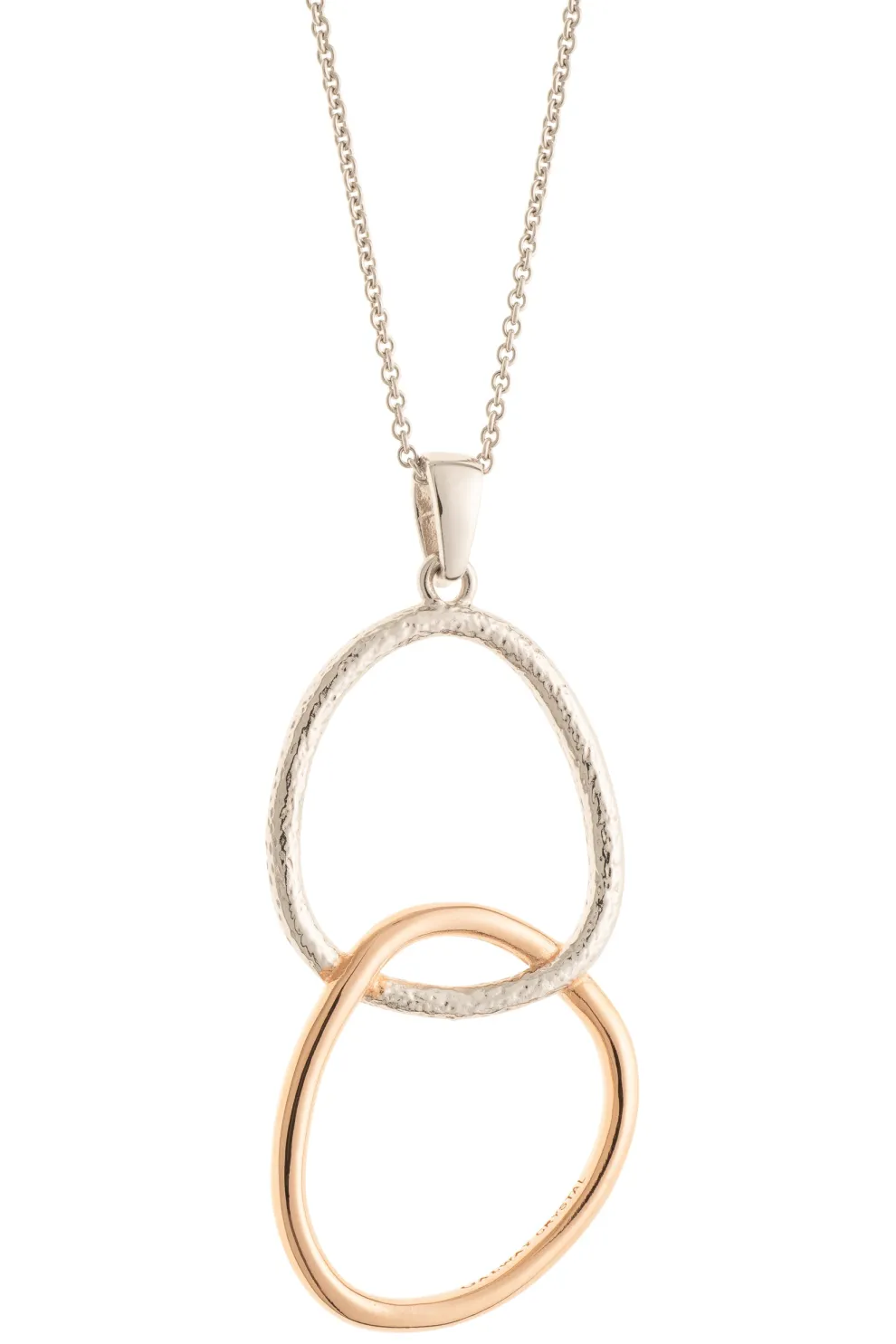 Entwined Sterling Silver & Rose Gold Pendant