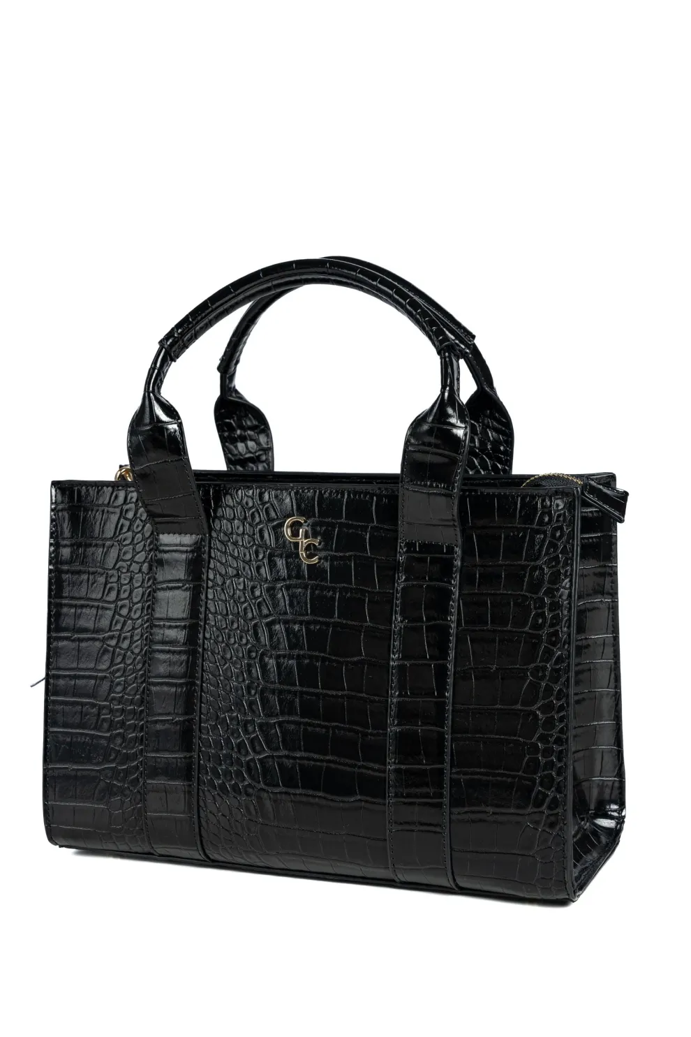 Medium Tote Bag - Black Croc Detail