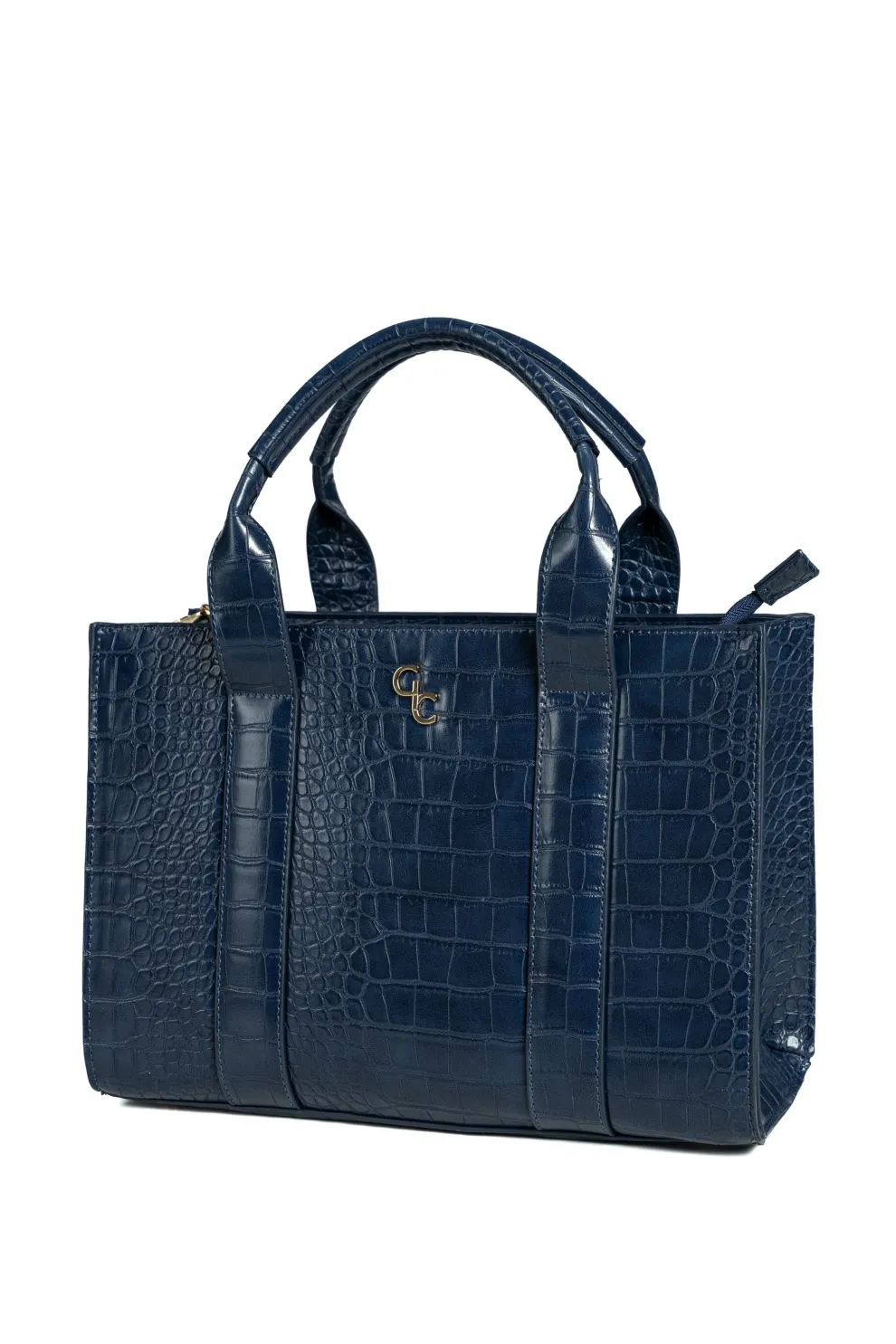 Medium Tote Bag - Navy Croc Detail
