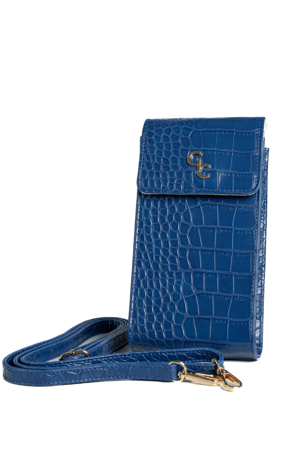 Mini Crossbody - Atlantic Blue Croc Detail