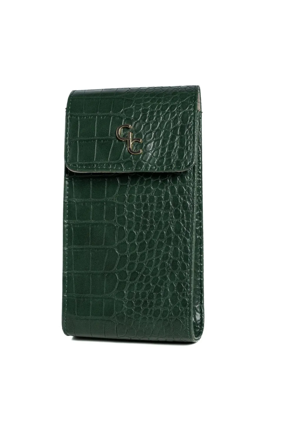 Mini Crossbody - Forest Green Croc Detail