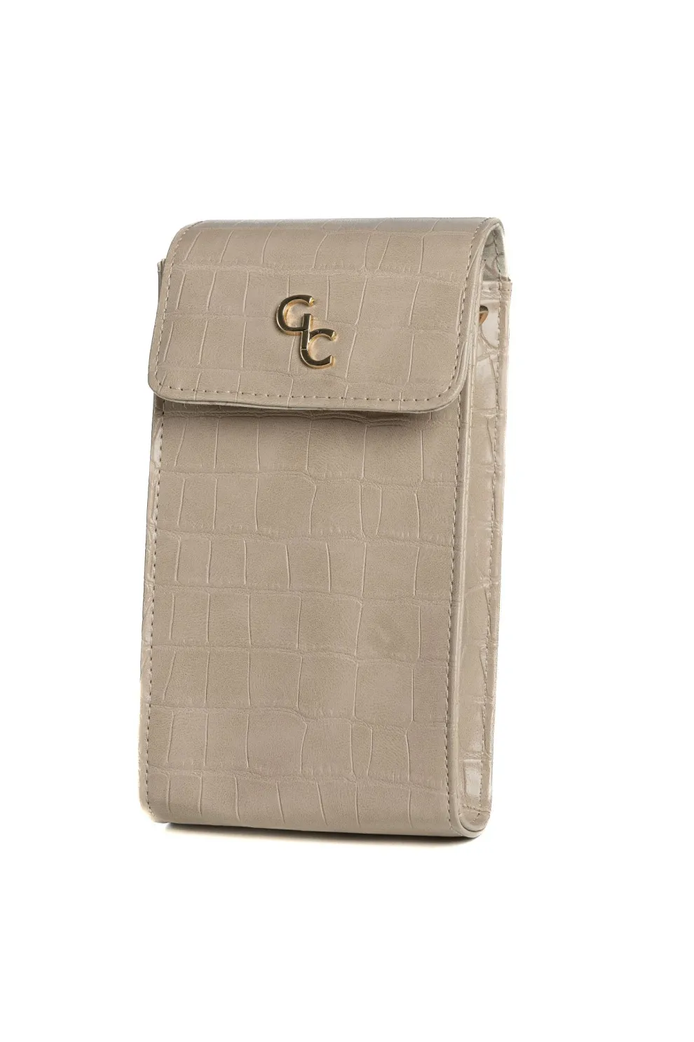 Mini Crossbody - Taupe Croc Detail