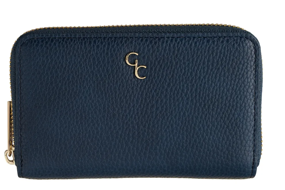 Navy Ladies Zip Wallet