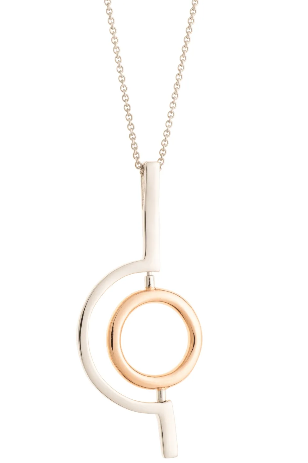 Orbit Sterling Silver & Rose Gold Pendant