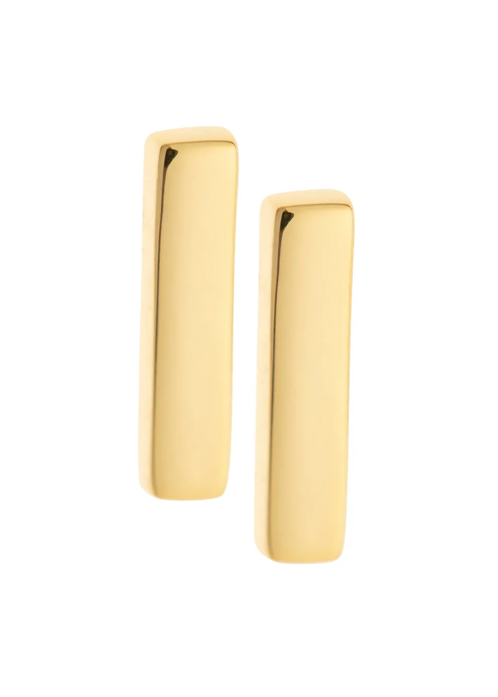 Plain Bar Sterling Silver & Gold Stud Earrings